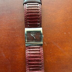 Kenneth Cole Deep Red Leather Watch